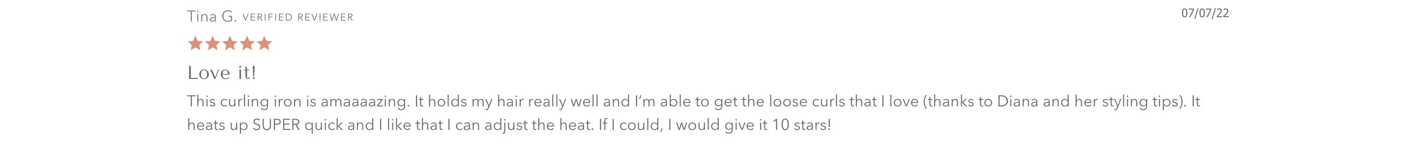 5 star review of the best curling iron for healthy hair