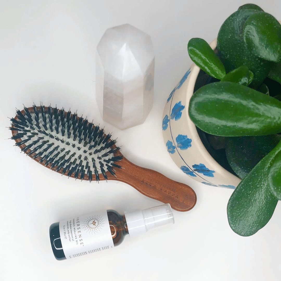 Use the boar bristle hairbrush with natural hair products for more hair growth.