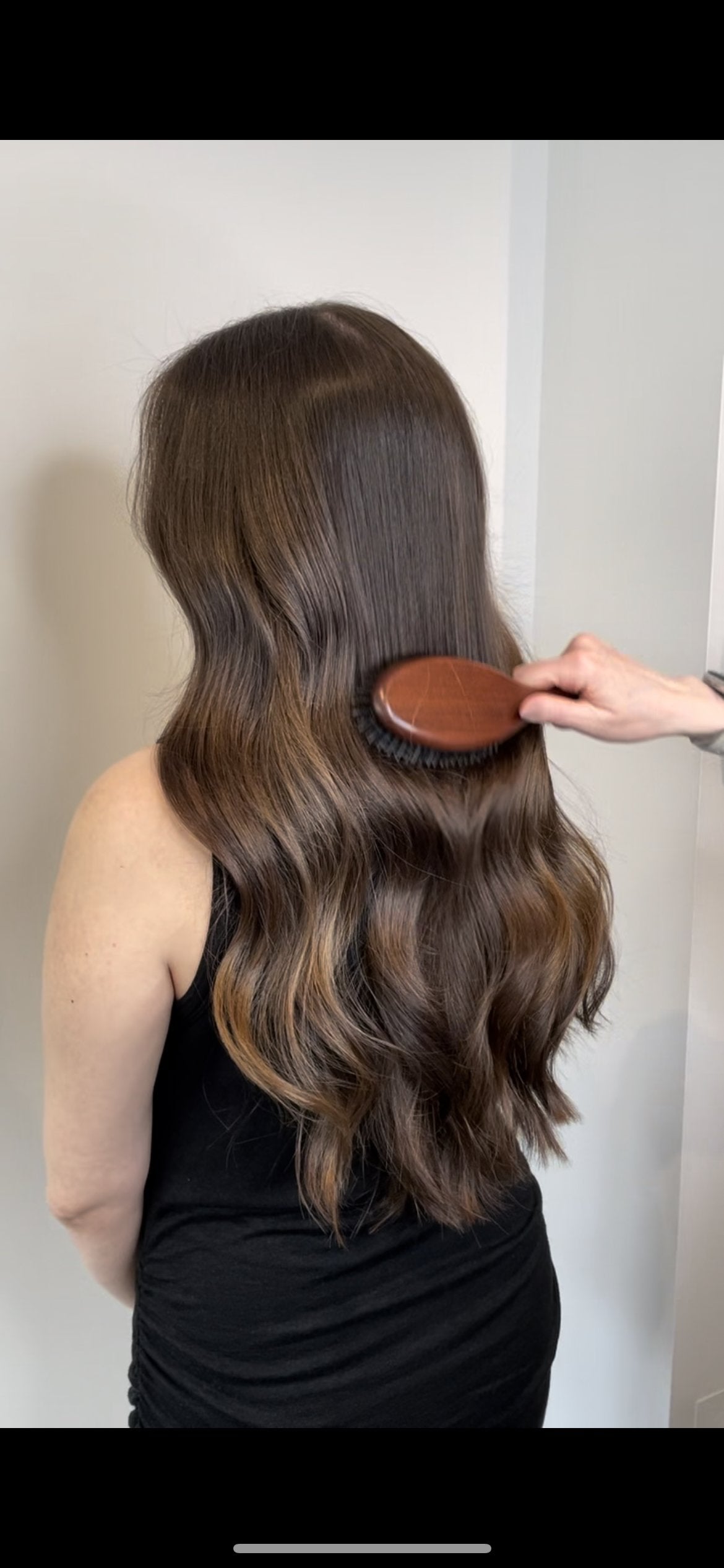 Boar Bristle Hairbrush on long hair